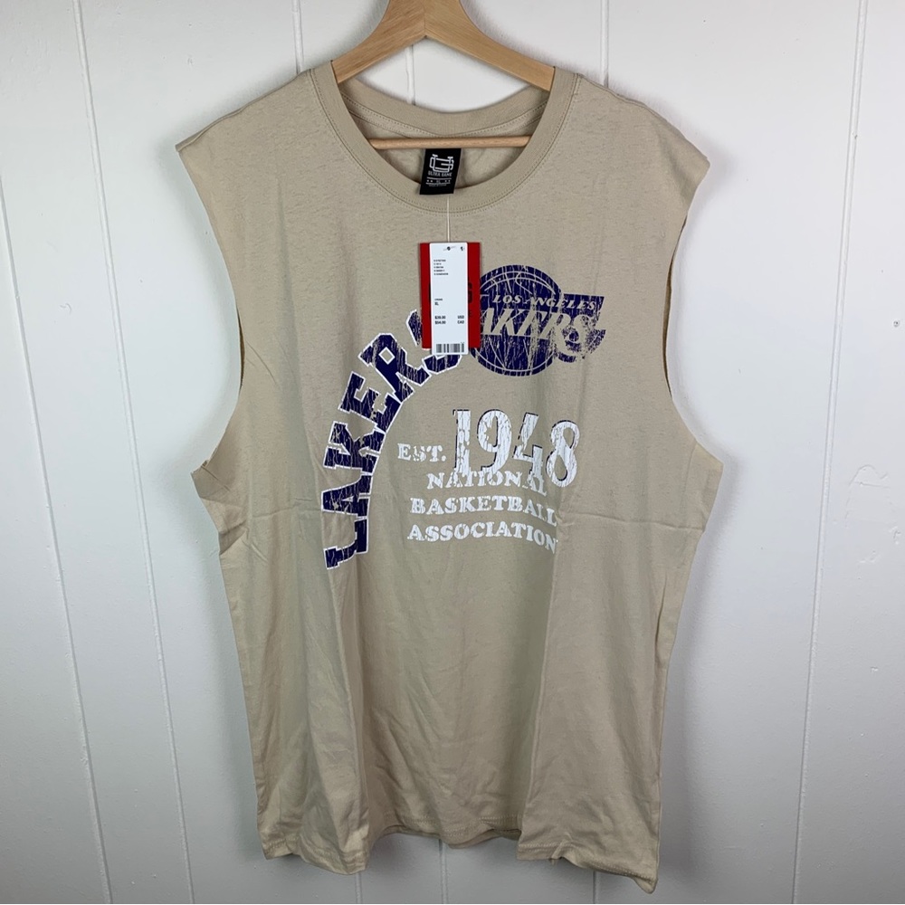 Los Angeles Lakers Tank Top Shirt Ultra Game Beige Men’s Extra Large NWT NBA